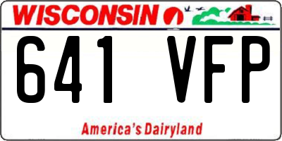 WI license plate 641VFP