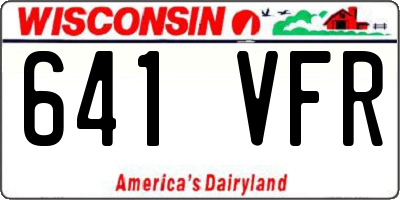 WI license plate 641VFR