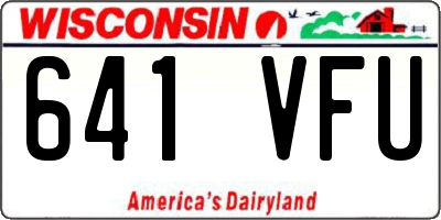 WI license plate 641VFU
