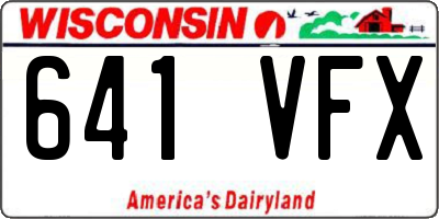 WI license plate 641VFX