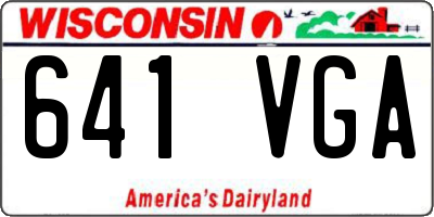 WI license plate 641VGA