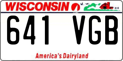 WI license plate 641VGB