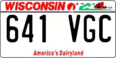 WI license plate 641VGC