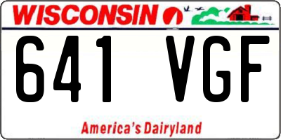WI license plate 641VGF
