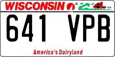 WI license plate 641VPB