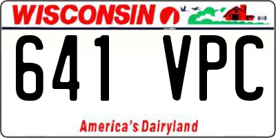 WI license plate 641VPC