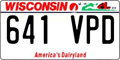 WI license plate 641VPD