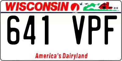 WI license plate 641VPF