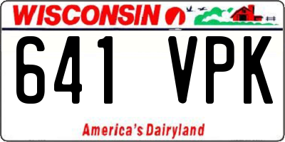 WI license plate 641VPK