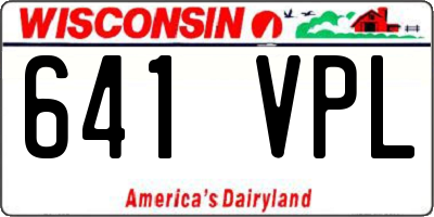 WI license plate 641VPL