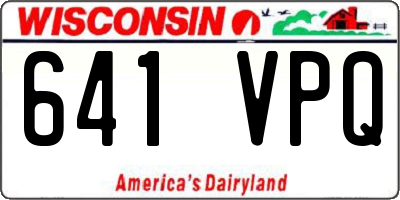 WI license plate 641VPQ