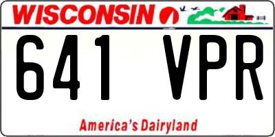 WI license plate 641VPR