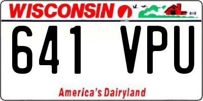 WI license plate 641VPU
