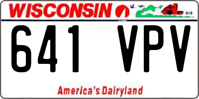 WI license plate 641VPV
