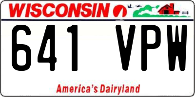 WI license plate 641VPW