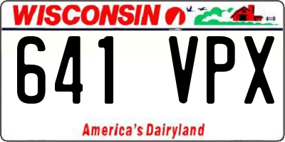 WI license plate 641VPX