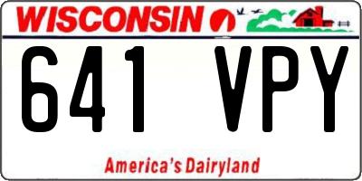 WI license plate 641VPY
