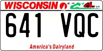 WI license plate 641VQC