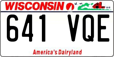 WI license plate 641VQE