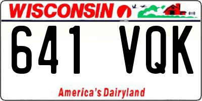 WI license plate 641VQK