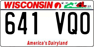 WI license plate 641VQO