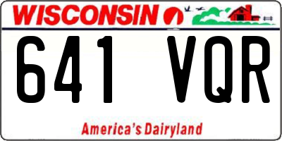 WI license plate 641VQR