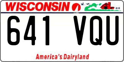 WI license plate 641VQU