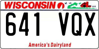 WI license plate 641VQX