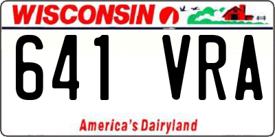 WI license plate 641VRA