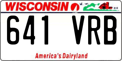 WI license plate 641VRB