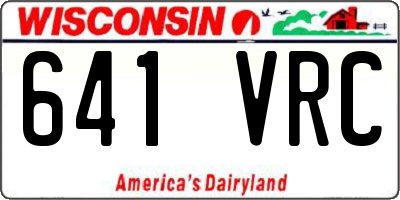WI license plate 641VRC