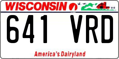 WI license plate 641VRD