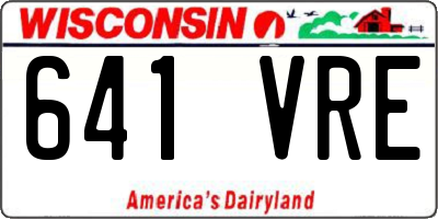 WI license plate 641VRE