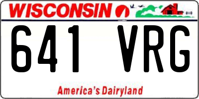 WI license plate 641VRG