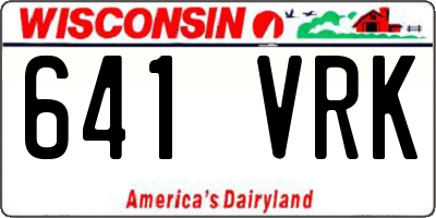 WI license plate 641VRK
