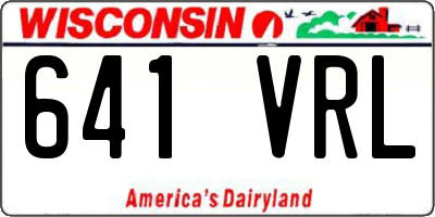 WI license plate 641VRL