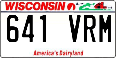 WI license plate 641VRM