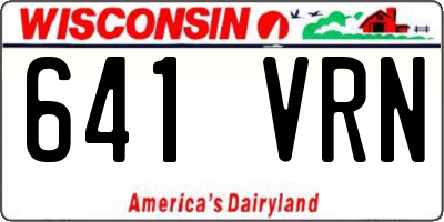WI license plate 641VRN