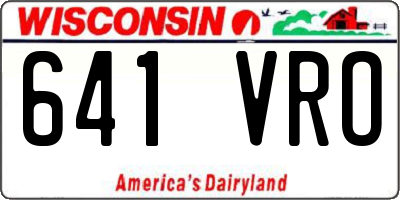 WI license plate 641VRO