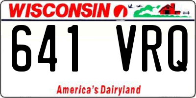 WI license plate 641VRQ