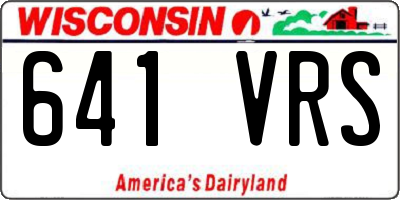 WI license plate 641VRS