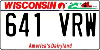 WI license plate 641VRW