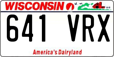 WI license plate 641VRX