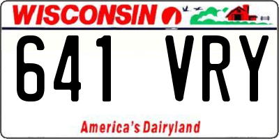 WI license plate 641VRY