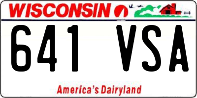 WI license plate 641VSA