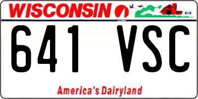 WI license plate 641VSC