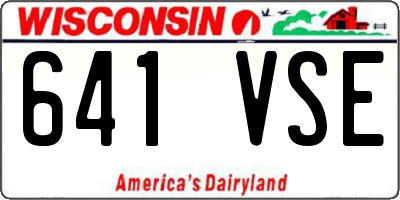 WI license plate 641VSE