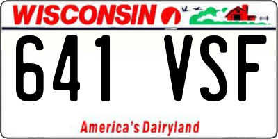 WI license plate 641VSF