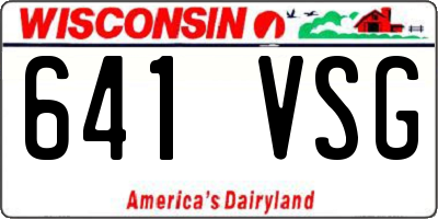 WI license plate 641VSG