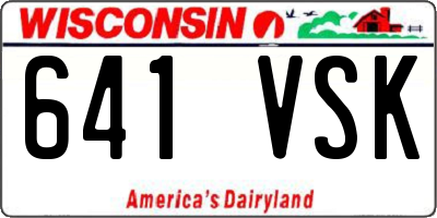 WI license plate 641VSK